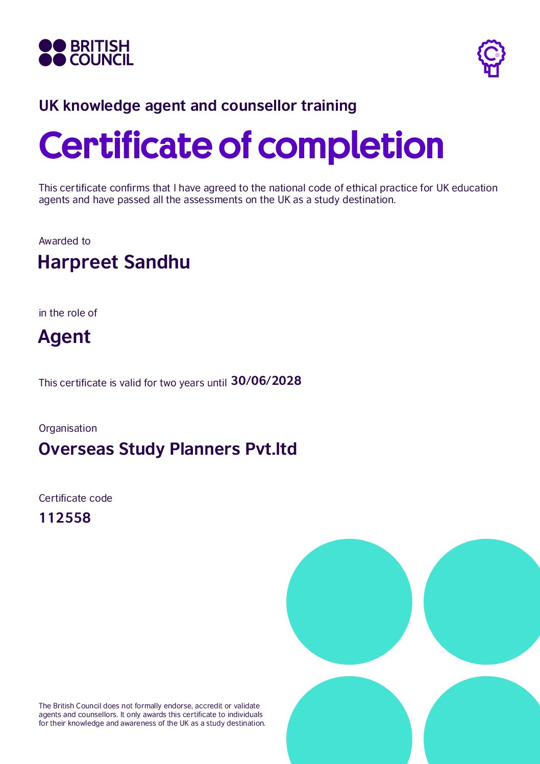 British Council Certificate 2026